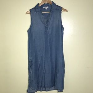 Chambray knee length dress